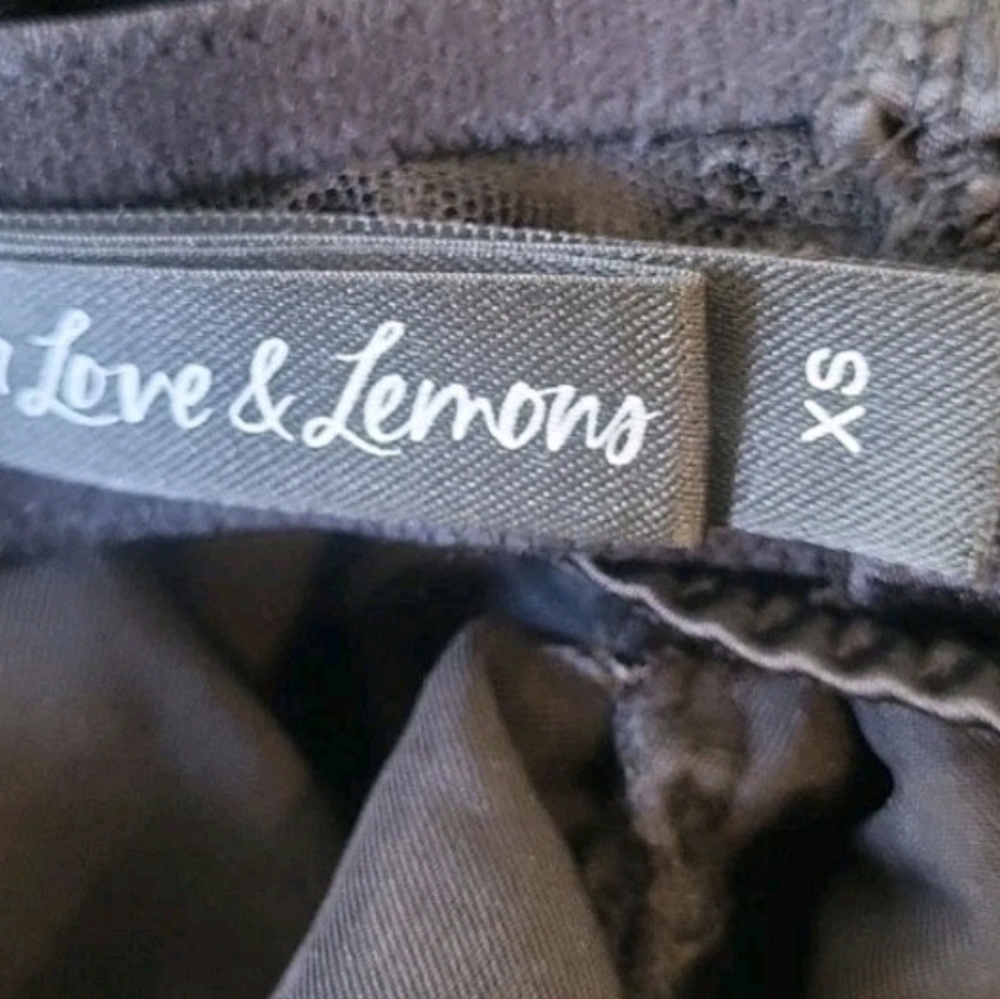 For Love & Lemons Black Ruched Lace Detail Sleeveless Mini Dress, XXS - Picture 8 of 12